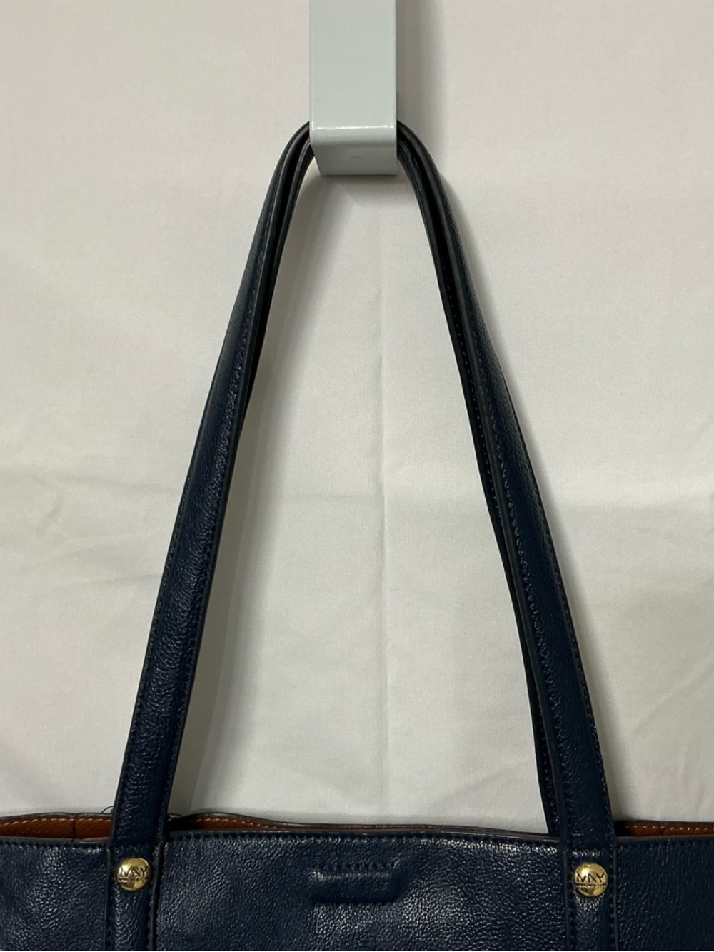 Marc New York Navy Leather Tote with Gold Charm - Picture 8 of 15